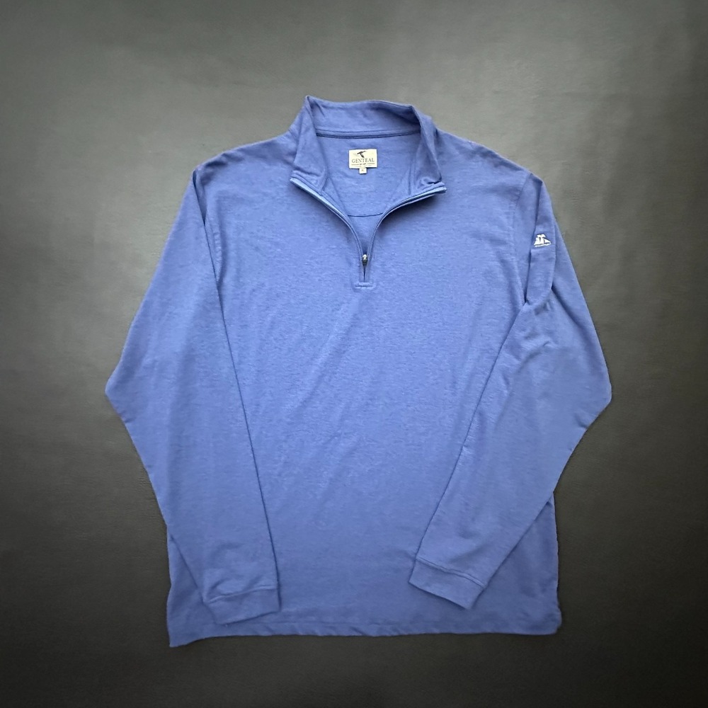 Genteal Sweater Mens XL Blue 1/4 Zip Pefformance Golf Landings Savannah Club